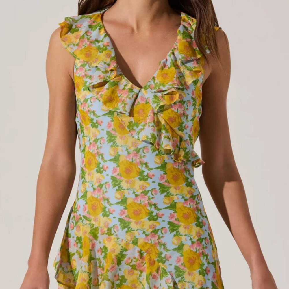 ASTR floral ruffle dress NEW w/ tags Spring Easter size L
